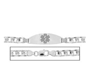 Solid 14K White Gold Children s Curb Link Medical ID Bracelet