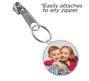 Exclusive Zipper Pull Medium Round with Diamond Cut Edge Photo Charm