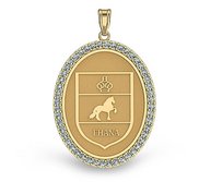 Friesian Diamond Studded Horse Breed Oval Medal    EXCLUSIVE 