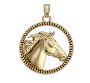 RaceHorse on a Round Rope Frame Horse Jewelry Pendant or Charm