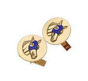 Round Blinder Horse Cuff Links