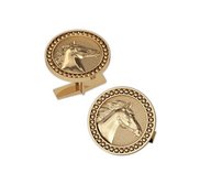 Round Horse Cuff Links