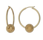 Golf Ball Silver Dollar Hoop Earrings