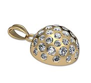 Engravable Half Golf Ball Medal with Studded Diamonds