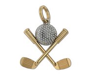 Engravable Two Tone Golf Ball with Clubs Pendant