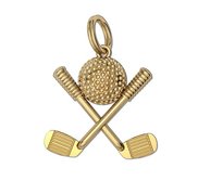 Engravable Golf Ball with Clubs Pendant