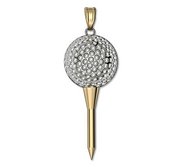 Two Tone Golf Ball on a Tee Golf Jewelry Charm or Pendant