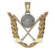 Engravable Two Tone Golf Crest Pendant