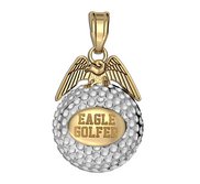 Engravable Two Tone Golf Eagle Golf Jewelry Charm or Pendant