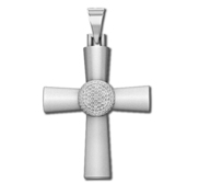 Sterling Silver High Polished Golf Ball Cross