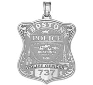 Personalized Boston Police Badge with Your Number   Rank