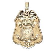 Personalized Montgomery County  Maryland Police Badge with Your Rank  Name and Badge Number