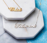 Classic Script Name Necklace w  18  Box Chain