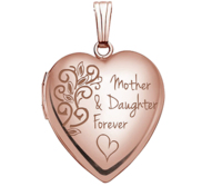 Rose Gold  Mother   Daughter Forever  Locket