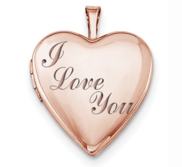 Rose Gold Plated  I Love You  Heart Photo Locket