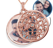 Rose Gold Swivel Round Photo Locket