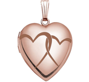 Rose Gold  Interlocking Hearts  Heart Locket