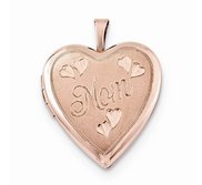 Rose Gold Plated Mom Heart Photo Locket