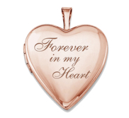 Sterling Silver Rose Gold Plated  Forever In My Heart  Heart Locket