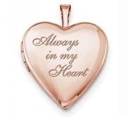 Rose Gold Plated Always In My Heart Heart Photo Locket