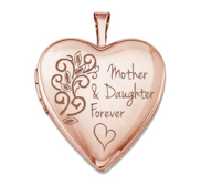 Rose Gold Plated Mother   Daughter Forever Heart Photo Locket