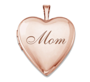 Rose Gold Plated Mom Heart Photo Locket