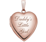 Solid 14K Rose Gold Daddy s Little Girl Heart Locket