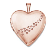 Rose Gold Plated  Casscade of hearts  Heart Photo Locket