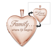 Rose Gold Plated Family Love Heart Photo Locket