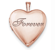 Rose Gold Plated  Forever  Heart Photo Locket