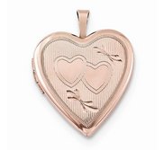 Rose Gold Plated Double Heart Photo Locket