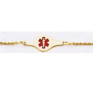 14K GOLD ROPE MEDICAL ID BRACELET