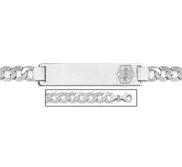 Sterling Silver Medical ID Bracelet w  Curb Chain