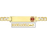 14K Gold Medical ID Bracelet w  Curb Chain with Enamel