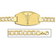 14K Gold Medical ID Bracelet w  Curb Chain