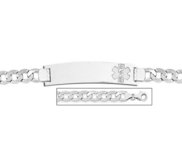 Sterling Silver Medical ID Bracelet w  Curb Chain