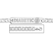 14K White Gold Medical ID Bracelet w  Curb Chain