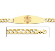 14K Gold Medical ID Bracelet w  Curb Chain