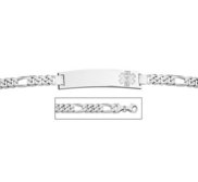 Sterling Silver Medical ID Bracelet w  Figaro Chain