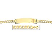 14K Gold Medical ID Bracelet w  Curb Chain