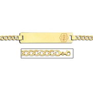 14K Gold Medical ID Bracelet w  Curb Chain