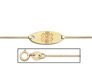 14K Gold Medical ID Anklet