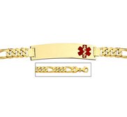 14K Gold Medical ID Bracelet w  Figaro Chain