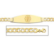 14K Gold Medical ID Bracelet w  Curb Chain