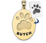 Personalized Oval Paw Print Medal