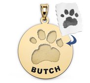 Personalized Round Shape Paw Print Medal