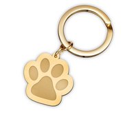 Sterling Silver Dog Paw Print Keychain