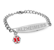 Stainless Steel Women s Alzheimers Medical ID Bracelet