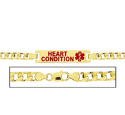 Women s Heart Condition Curb Link Medical ID Bracelet