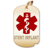 Dog Tag Stent Implant Charm or Pendant